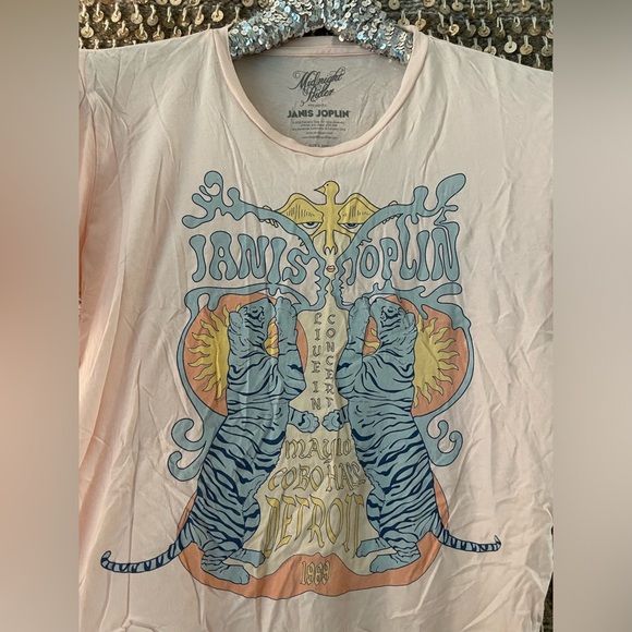 EUC Midnight Rider pink Janis Joplin tee sz XS Anthropologie - Picture 2 of 4